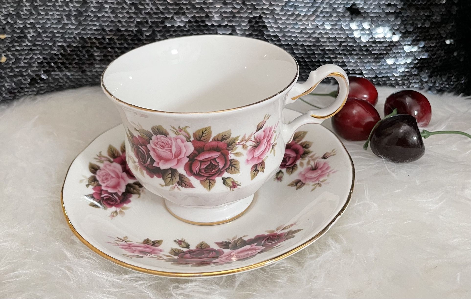 Queen Anne Cup & Saucer Bone China