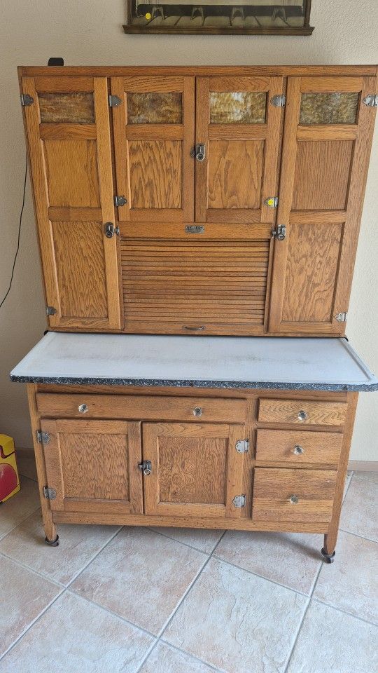 Antique Oak Hoosier Cabinet