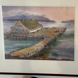 Unique Original Hand painted Watercolor - Hanes Wharf - by Susan Waite