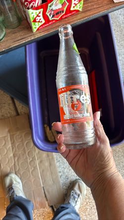 Hires root beer soda bottle