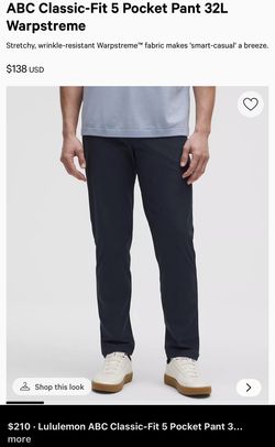 Lululemon ABC Classic-Fit 5 Pocket Pant 32L Warpstreme - pair of 3 pants