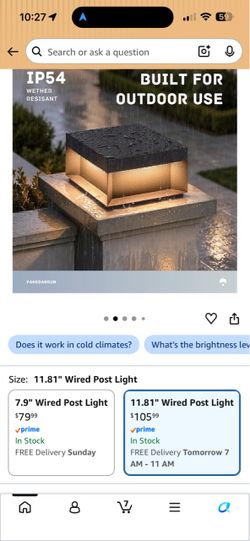 Pakedandun IP54 Outdoor Wired Post Light 11.81"