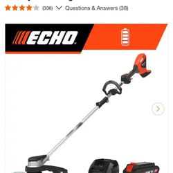 Echo 56V 16 in. Brushless Cordless Battery Straight Shaft String Trimmer with Speed-Feed Head and 2.5Ah Battery and Charger new