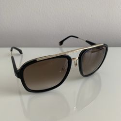 Carrera CA133/S Sunglasses Unisex Black Gold Frame/ Brown Gradient Lens