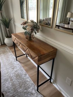 Modern Wood Console Table with Drawers