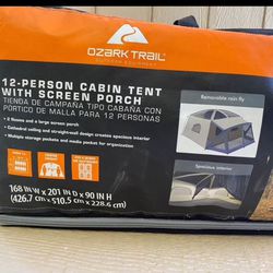 12-PERSON CABIN TENT WITH SCREEN PORCH