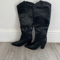 Nine West Western Boots Leather 
