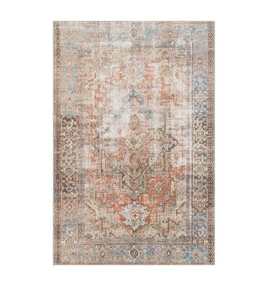 Loloi Loren, TERRACOTTA / SKY Area Rug - 3'-6" x 5'-6"