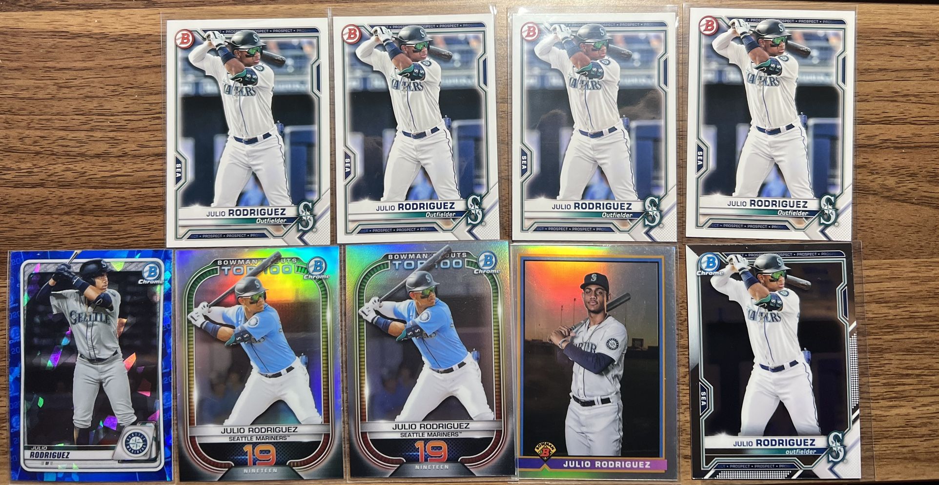 Julio Rodriguez 9 Card Bowman Lot