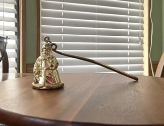 Godinger Christmas Candle Snuffer - Bombay Company - with Handle - Santa - Gold