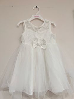 Little Lasse White Girls Tulle Dress