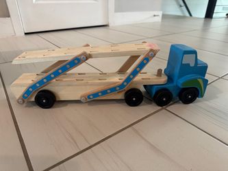Melissa and Doug Wooden Toy Car Carrier Truck
