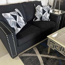 Almost Black Super Living Room - Sofa And Loveseat/ Fast Delivery 