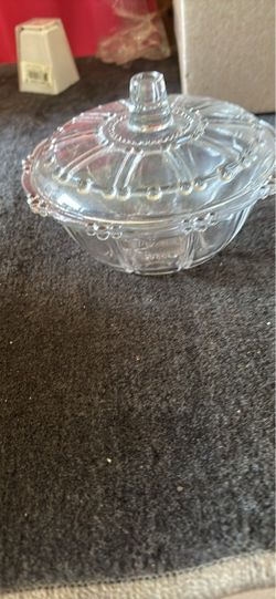 Clear Glass Candy Dish with Lid