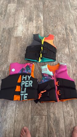 3 Youth Hyperlite Life Jackets – Great Condition – $25 Each