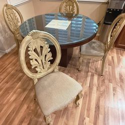 54inch Round Dining Table with 4 Chairs