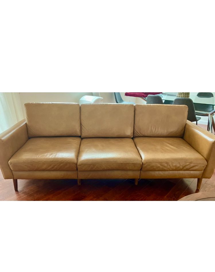 Leather Couch and Ottoman