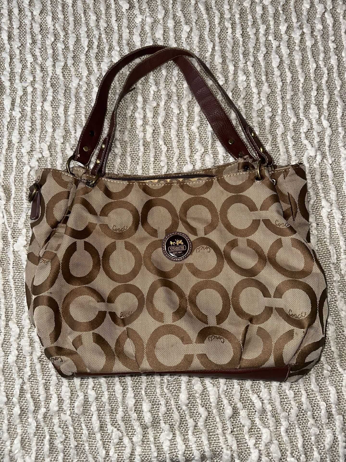 Coach Signature Large Handbag Brown