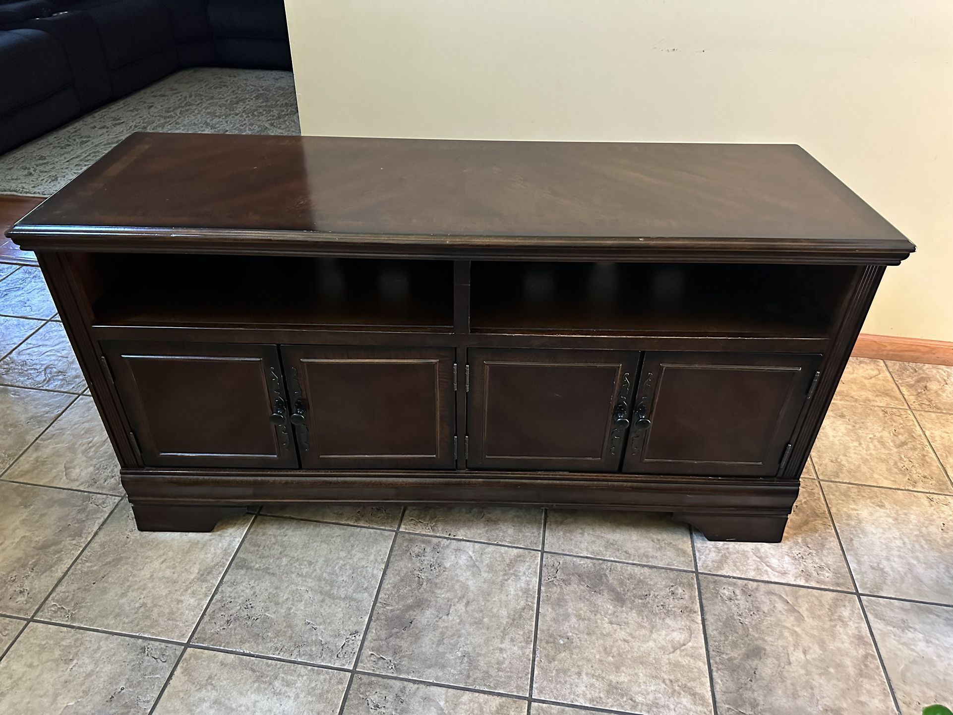 Dark Walnut Solid Wood TV Stand