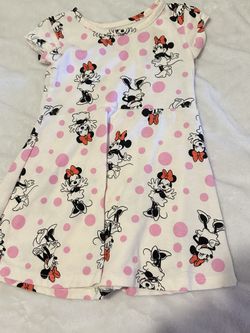 Disney Jr White Minnie Mouse Dress Toddler