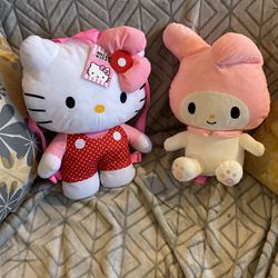 hello kitty & my melody stuffed book bags 