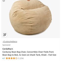 Giant Corda-Roy Bean Bag Chair Seat Cushion 