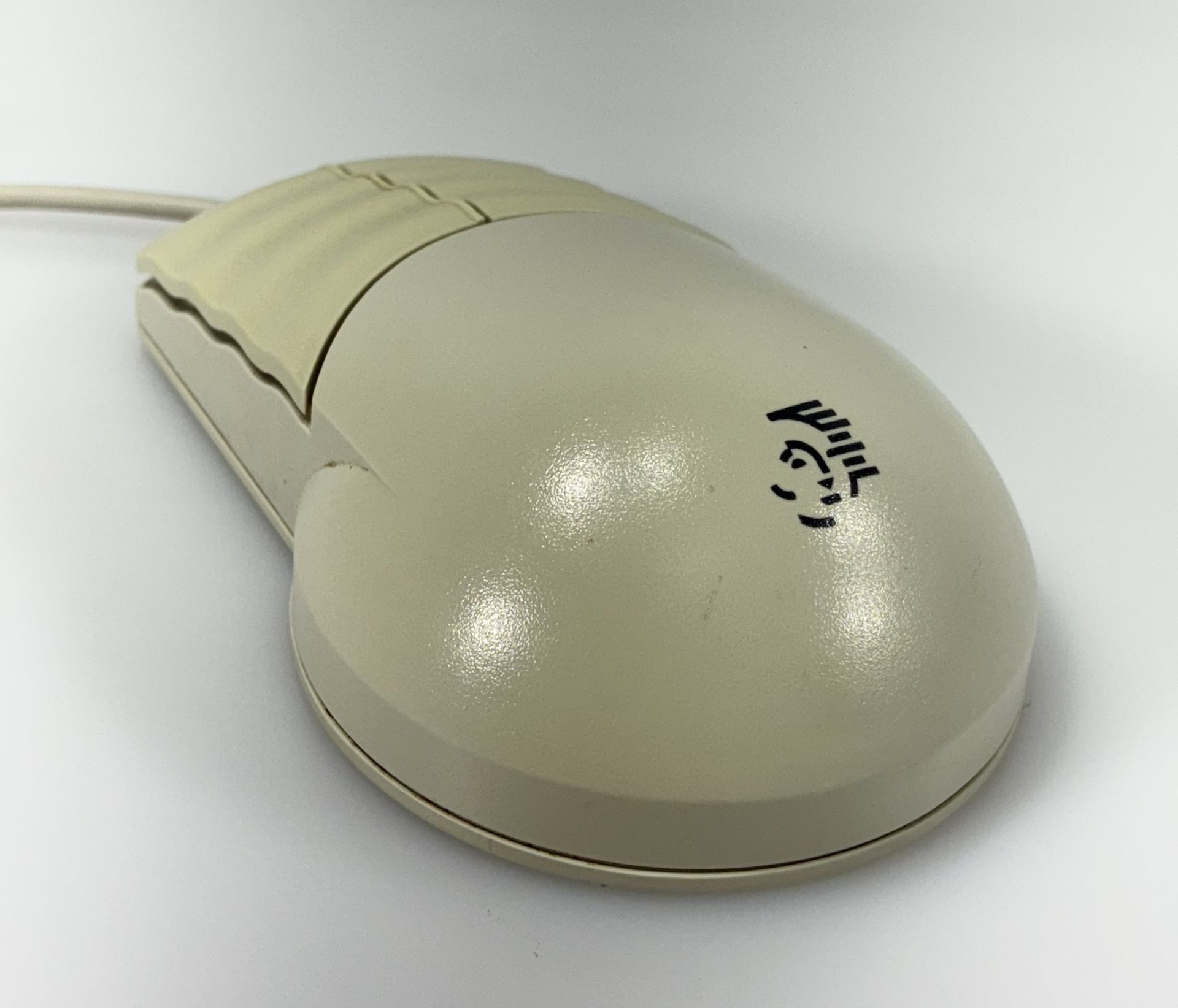 Vintage Packard Bell #MUSBJL Off-White Mechanical Ball Wired Mouse Tested