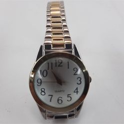 Quartz Watch Gold & Silver Tone Band Women's Vintage 