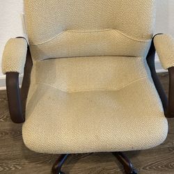 Beige Upholstered Office Chair