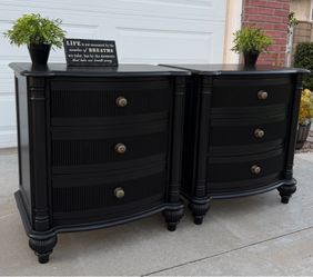(2) Gorgeous “Drexel Heritage” 3-Drawer Large Solid Wood Night Stands