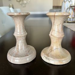 Marble Candle Holder Set 