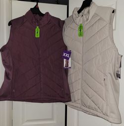 2 NWT XXL Beige & Purple Free Country Women's Vests light weight