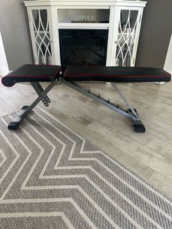 Foldable Adjustable Weight Bench Steel Black/Red for Home Gym Training