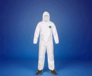 White Disposable Protective Coverall with Hood & Boots
