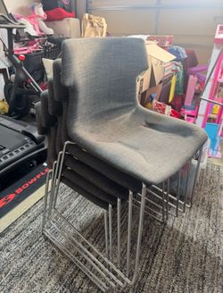 Gray desk chairs.