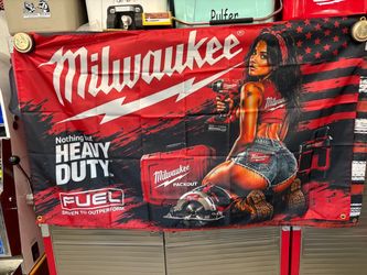Milwaukee Power Tools Flag 3x5 FT Banner fuel Garage Man Cave Wall