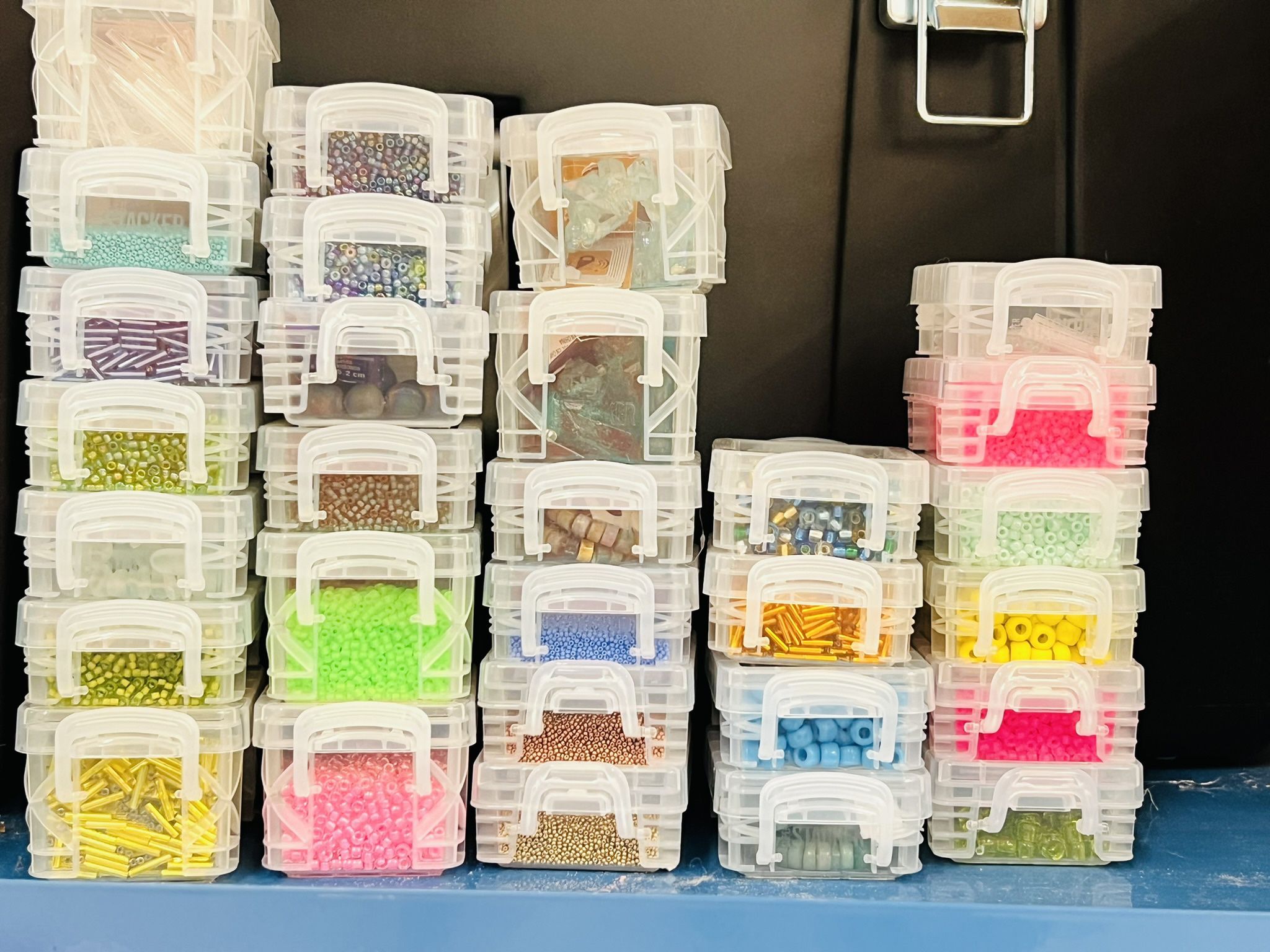 Beautiful Iridescent Japanese Seed Beads by Tohoshoji - Full Spectrum, Organized by Color, with Storage Box and Labels