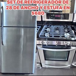 Set De Refrigerador Y Estufa En Perfectas Condiciones Con 30 días  De Garantía 