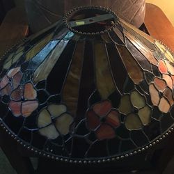 Stained Glass STUNNING VINTAGE hanging shade retro 60's-70's Perfect condition