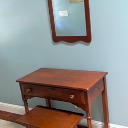 3 Piece Entry Way Bench, Table And Mirror