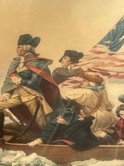 Antique Print.  Washington’s Crossing 