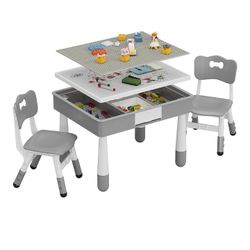 IDEALHOUSE 4-in-1 Kids Activity Table & Chair Set