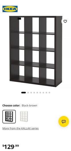 IKEA KALLAX 4x4 Shelf Unit Black-Brown