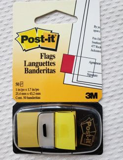 Post-it Flags, Yellow With Dispencer
