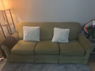 Olive Green 3-Seat Pull Out Sofa