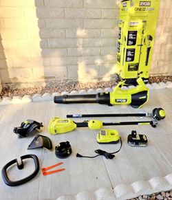 RYOBI 18V HP Brushless Whisper Series Weed Eater String Trimmer and Leaf Blower 510cfm KIT