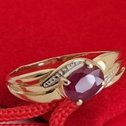 ❤️10k Size 6.5 Beautiful Solid Yellow Gold Ruby Ring!/ Anillo de Oro con un Rubí! 👌🎁Post Tags: 10k 14k