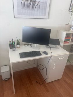 White office desk great for work