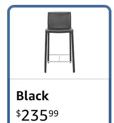 4 - Black Leather 24-inch Bar-Counter Stools