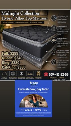 14” Queen MidnightCollection Hybrid Pillow Top Mattress!